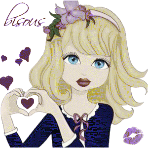 Gif animé bisous fille